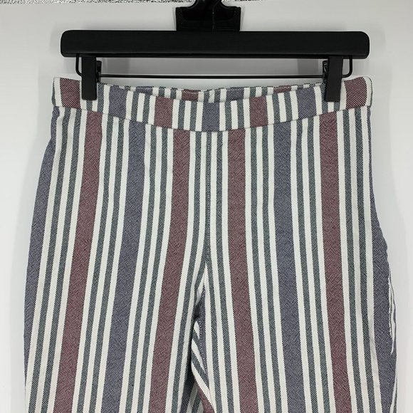 Free People Pants Stripe Mod Linen Blend Skinny Ankle Crop - Picture 5 of 12